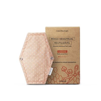 Serviette menstruelle réutilisable Mind The Trash – Light – Pêche