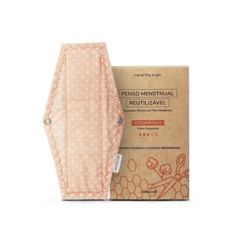 Serviette menstruelle réutilisable Mind The Trash – Modéré – Pêche 1