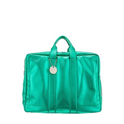 Big laminate handbag green