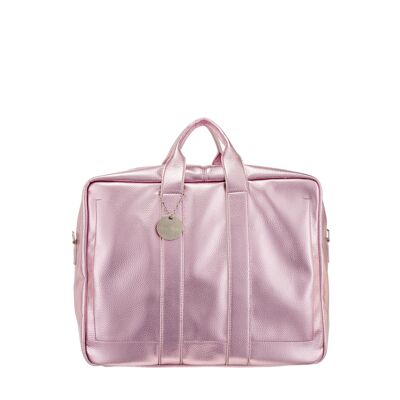 Big laminate handbag pink