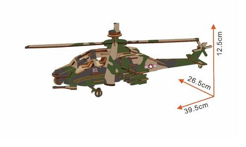 Houten bouwpakket van een Apache Helikopter- kleur
