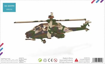 Kit en bois d'une couleur d'Hélicoptère Apache 2