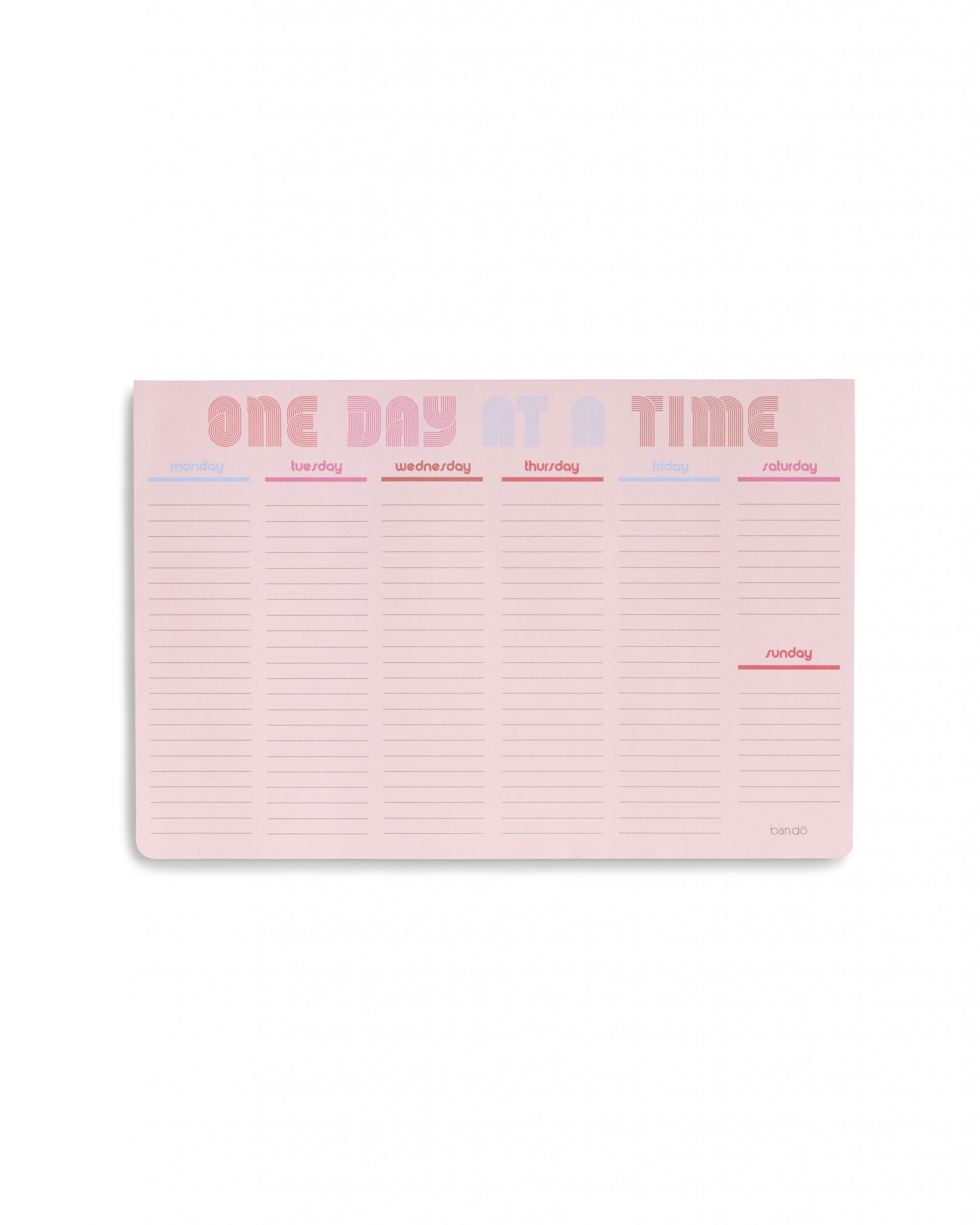 Schreibtischunterlage für jede Woche, ein Tag nach dem anderen