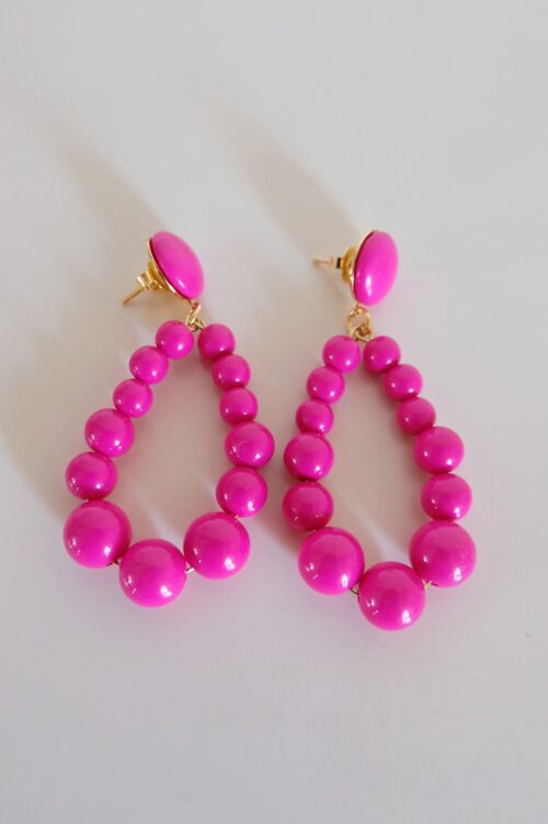 Boucles d'oreilles Odette rose fuchsia