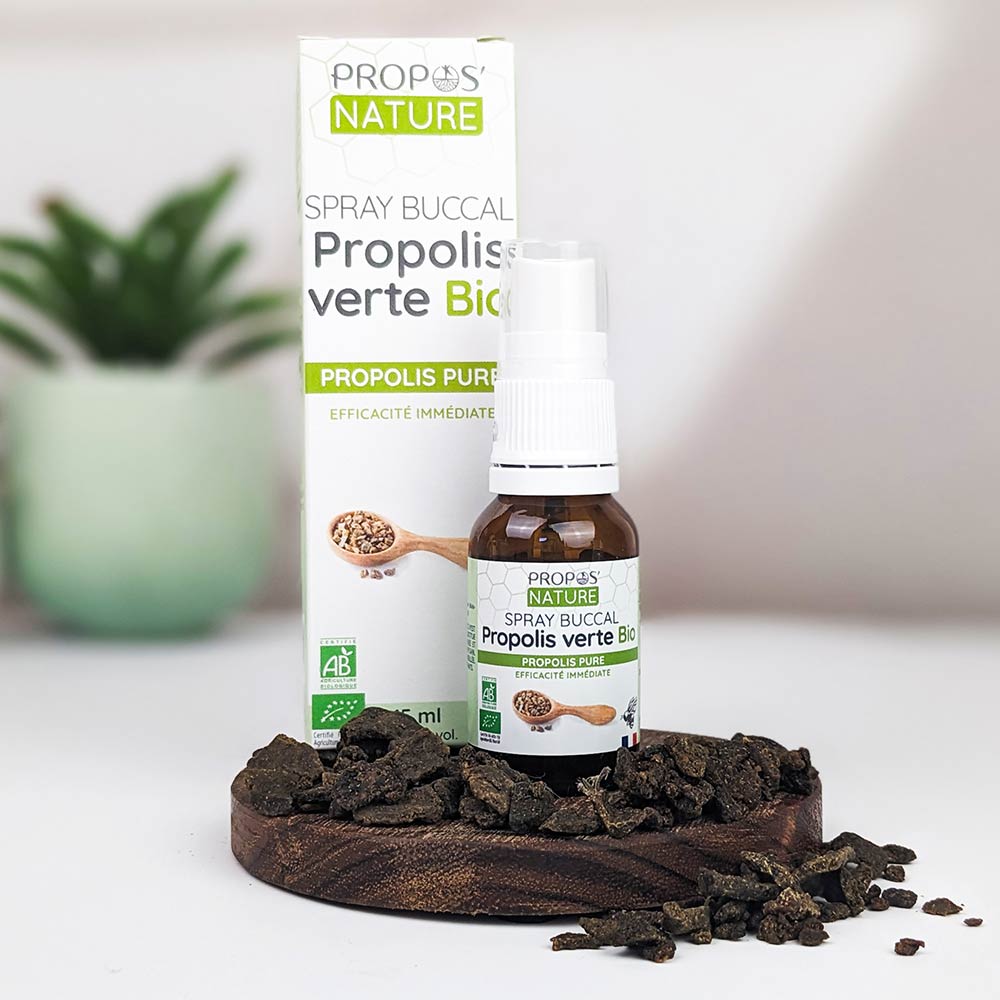 Organic Green Propolis Mouth Spray - 12% Propolis - Sore Throat Relief - 15ml
