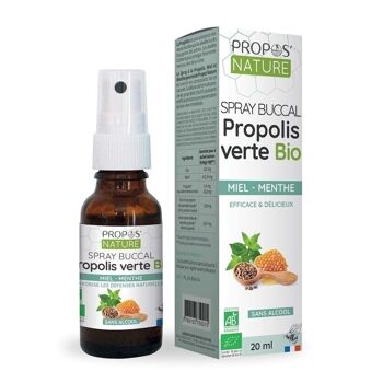 SPRAY BUCCAL BIO PROPOLIS VERTE, MIEL & HUILE ESSENTIELLE DE MENTHE - SANS ALCOOL - MAUX DE GORGE - 20ML 6