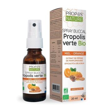 SPRAY BUCCAL BIO PROPOLIS VERTE, MIEL, EXTRAIT PEPINS PAMPLEMOUSSE & HUILE ESSENTIELLE D'ORANGE - SANS ALCOOL - MAUX DE GORGE - 20ML 5