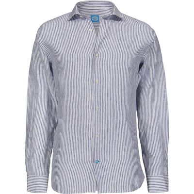 Linen Striped Shirt CORSICA blue