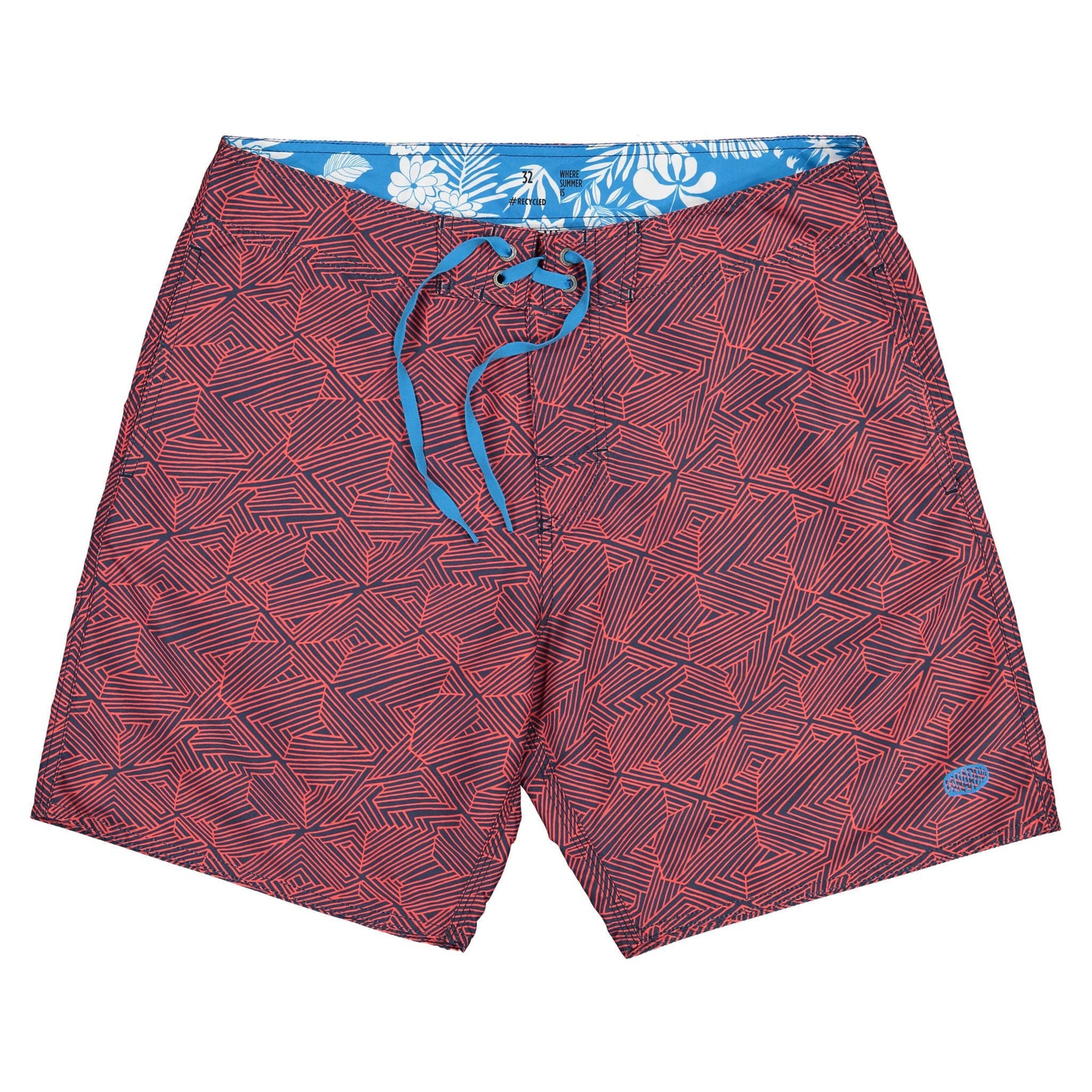 Buy wholesale Beach Shorts PLAKA RPET navy red