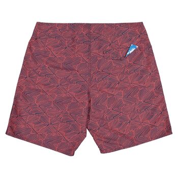 Short de plage PLAKA RPET rouge marine 2