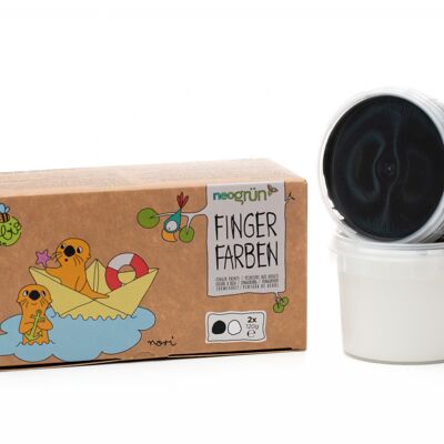 Organic finger paints vegan - set of 2 "Nori" - black/white