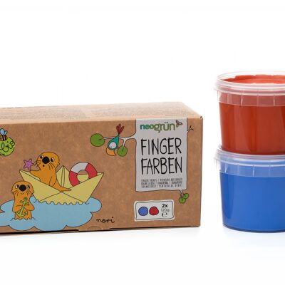 Organic finger paints vegan - set of 2 "Nori" - blue/red