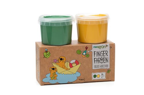 Bio-Fingerfarben vegan - 2er Set "Nori" -  grün/gelb