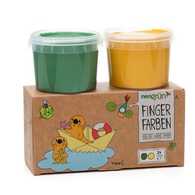 Organic finger paints vegan - set of 2 "Nori" - green/yellow