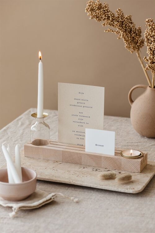 Cardholder with vase and hand dripped candles -  Hold it + Endless