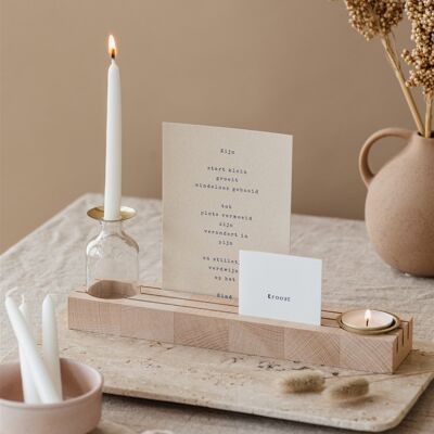 Cardholder with vase and hand dripped candles - Hold it + Endless