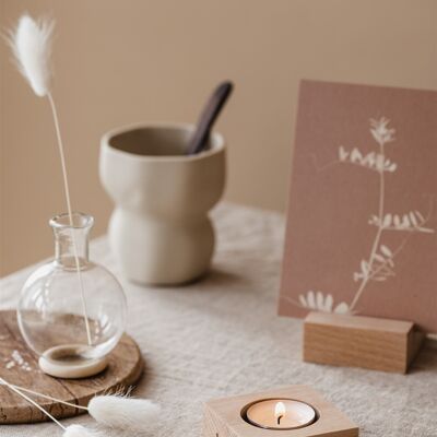 Kartenhalter mit Vase und Kerze – Halten Sie es + Glühbirne