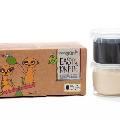 Masilla fácil orgánica vegana - set de 2 "Suri" - negro/blanco