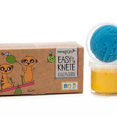 Masilla fácil orgánica vegana - set de 2 "Suri" - azul/amarillo