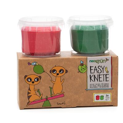 Organic easy putty vegan - set of 2 "Suri" - red/green