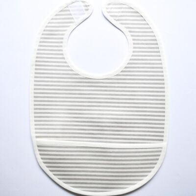 Coated Bib - Heaven Stripes Grey