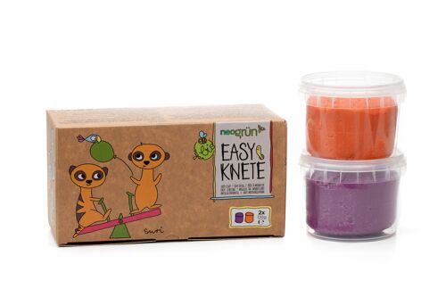 Bio Easy-Knete vegan - 2er Set "Suri" - orange/violett