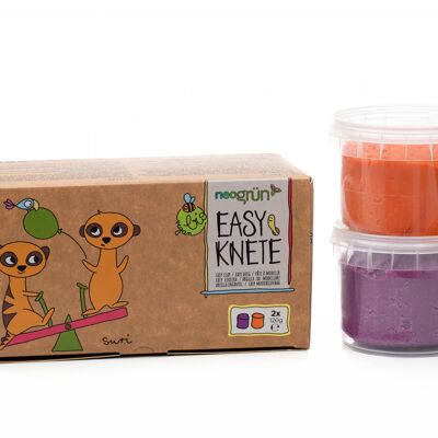 Masilla fácil orgánica vegana - set de 2 "Suri" - naranja/violeta