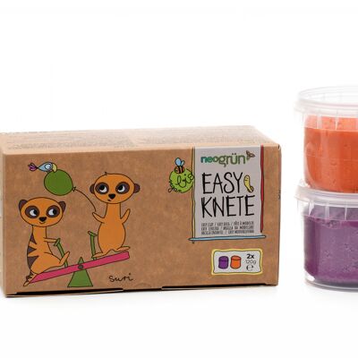 Organic easy putty vegan - set of 2 "Suri" - orange/violet