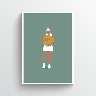 Angelique Kerber - Print - Din A4 - Aluminium - Weiß