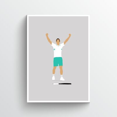 Novak Djoković - Print - Din A4 - Aluminium - Weiß