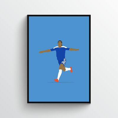 Didier Drogba - Print - Din A3 - Aluminium - Schwarz