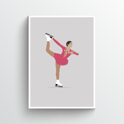 Katarina Witt - Print - Din A4 - Aluminium - Weiß