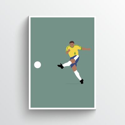 Roberto Carlos - Print - Din A4 - Aluminium - Weiß