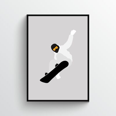 Shaun White - Print - Din A4 - Aluminium - Schwarz