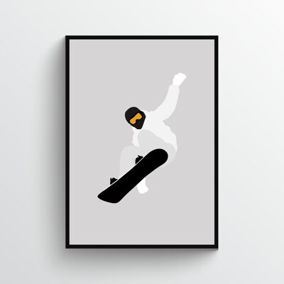 Shaun White - Print - Din A3 - Aluminium - Schwarz