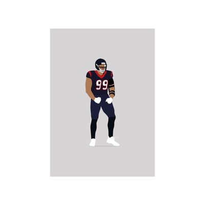 J. J. Watt - Print - Din A4 - ohne Rahmen - ohne Rahmen