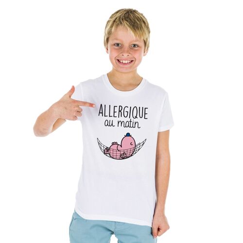 TSHIRT BLANC ALLERGIQUE AU MATIN Kid Garçon