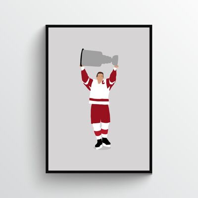 Steve Yzerman - Print - Din A3 - Alumnium - Schwarz