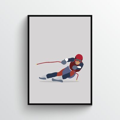 Bode Miller - Print - Din A4 - Schwarz - Aluminium