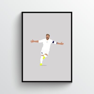 Sergio Ramos - Print - Din A3 - Schwarz - Aluminium