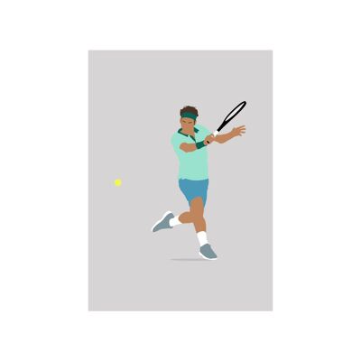 Roger Federer Rückhand - Print - Din A4 - ohne Rahmen - ohne Rahmen