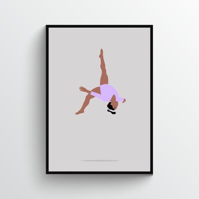 Simone Biles - Print - Din A3 - Schwarz - Aluminium