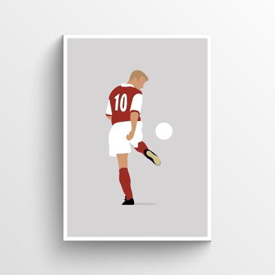 Dennis Bergkamp - Print - Din A4 - Weiß - Aluminium