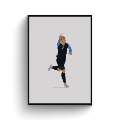 Antoine Griezmann - Print - Din A3 - Schwarz - Aluminium