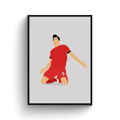 Robert Lewandowski - Print - Din A4 - Schwarz - Aluminium