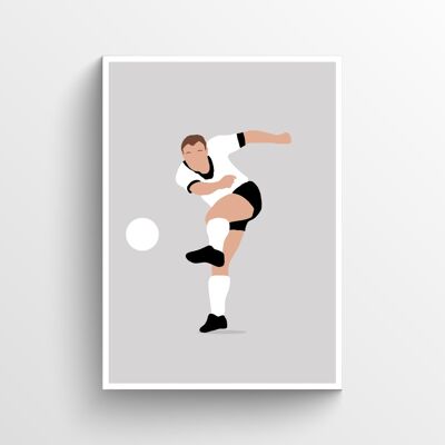 Uwe Seeler - Print - Din A4 - Weiß - Aluminium