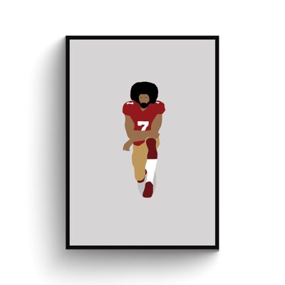 Colin Kaepernick - Print - Din A3 - Schwarz - Aluminium