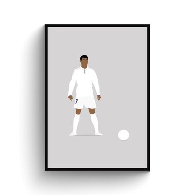 Cristiano Ronaldo - Print - Din A4 - Schwarz - Aluminium