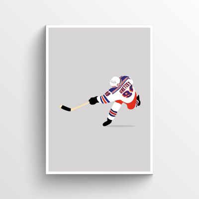 Wayne Gretzky - Print - Din A3 - Weiß - Aluminium