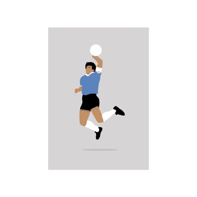 Diego Maradona - Print - Din A4 Hand Gottes - ohne Rahmen - ohne Rahmen